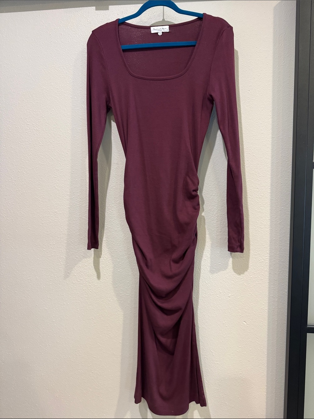 Michael Stars Long-Sleeve Ruched Maxi Dress - Plum